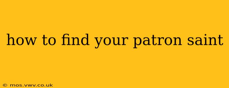 how to find your patron saint
