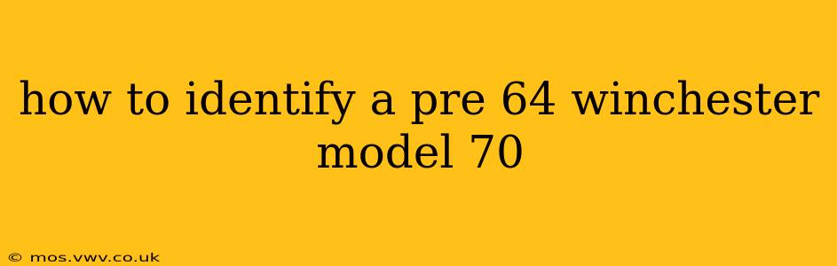 how to identify a pre 64 winchester model 70