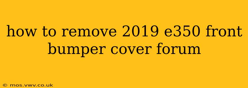 how to remove 2019 e350 front bumper cover forum