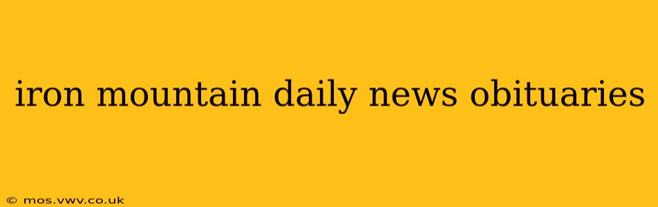 iron mountain daily news obituaries