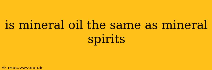 is mineral oil the same as mineral spirits