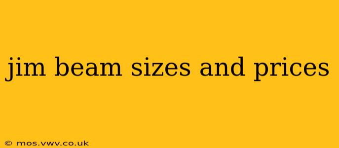 jim beam sizes and prices