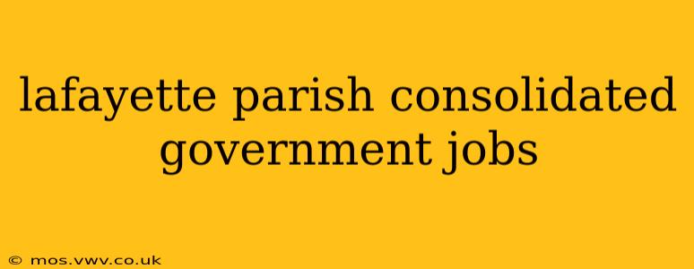 lafayette parish consolidated government jobs