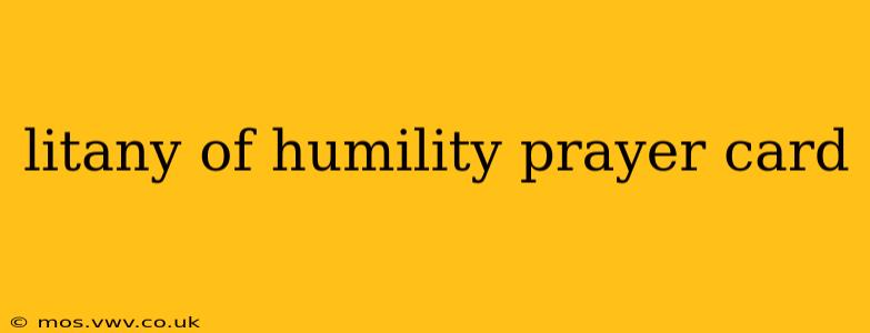 litany of humility prayer card