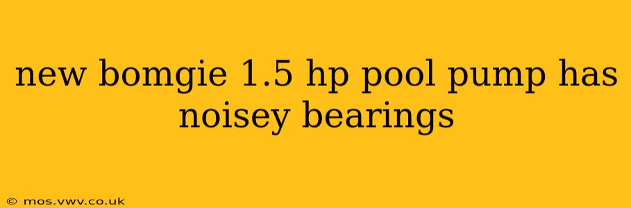 new bomgie 1.5 hp pool pump has noisey bearings