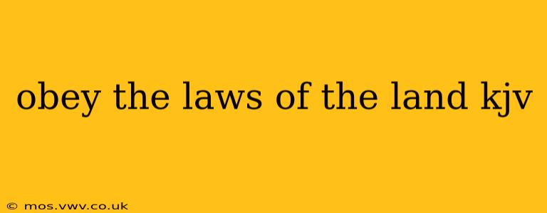 obey the laws of the land kjv