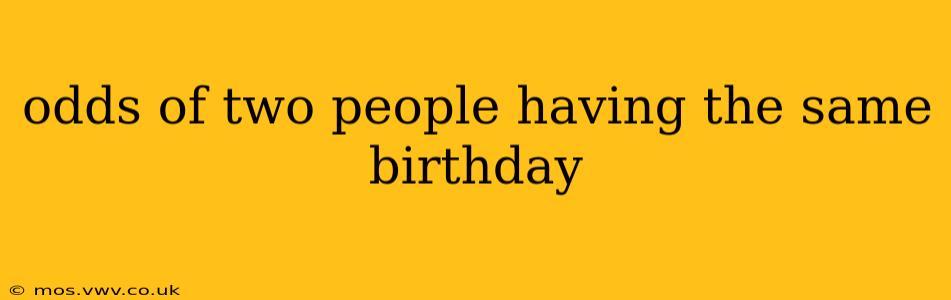 odds of two people having the same birthday