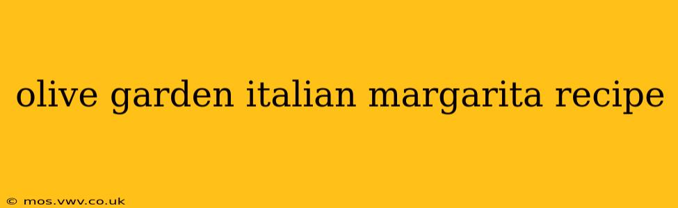 olive garden italian margarita recipe
