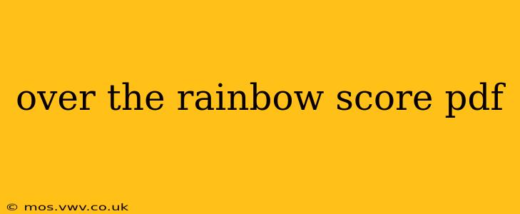 over the rainbow score pdf