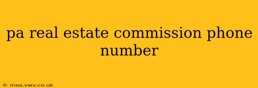 pa real estate commission phone number