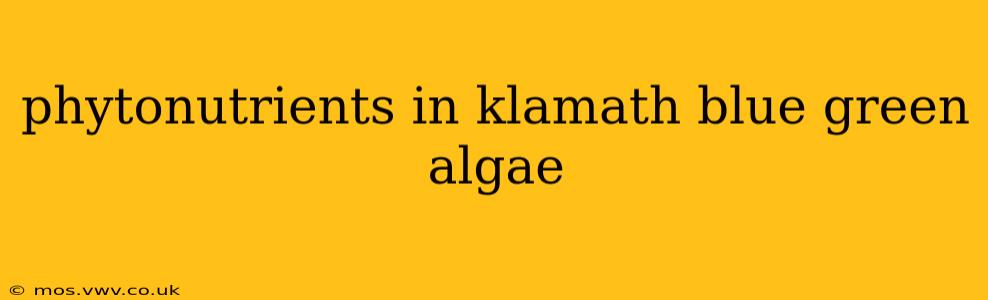 phytonutrients in klamath blue green algae