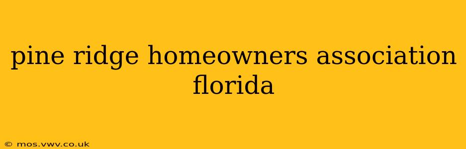 pine ridge homeowners association florida