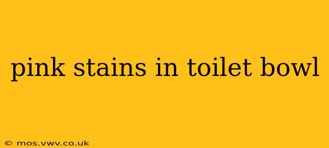 pink stains in toilet bowl