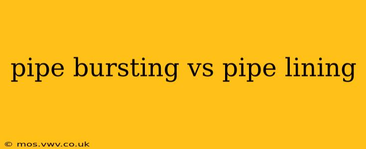 pipe bursting vs pipe lining