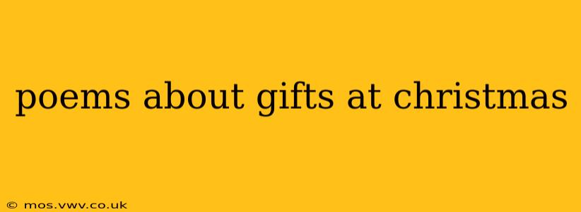 poems about gifts at christmas
