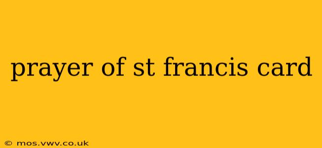 prayer of st francis card