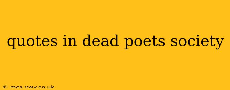 quotes in dead poets society