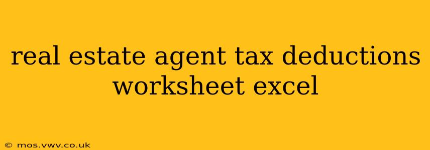 real estate agent tax deductions worksheet excel