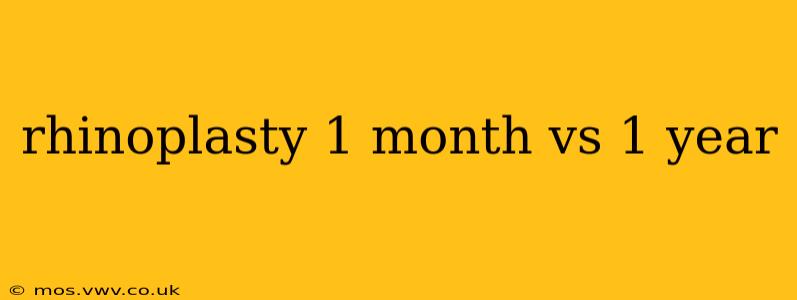 rhinoplasty 1 month vs 1 year