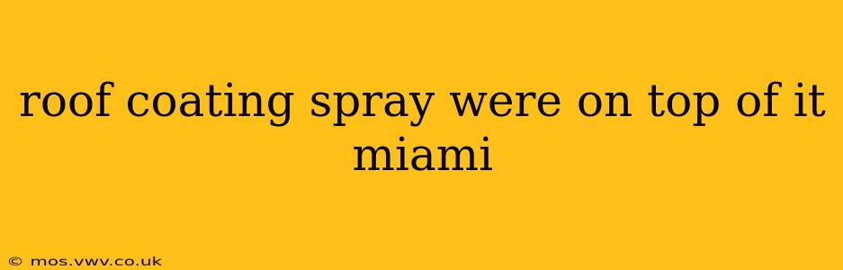 roof coating spray were on top of it miami
