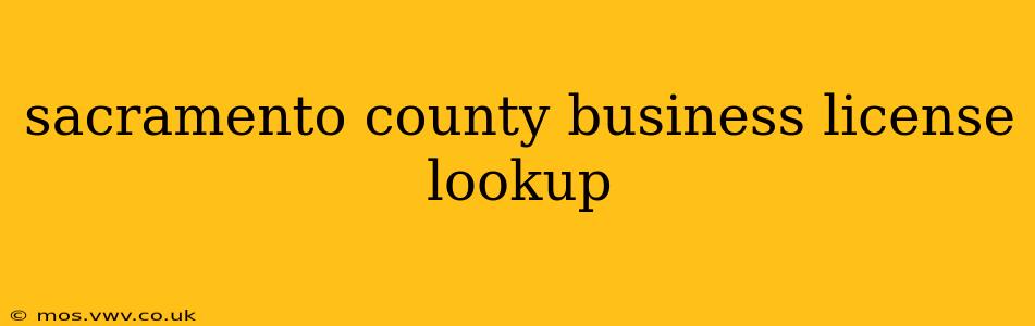 sacramento county business license lookup