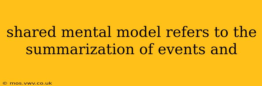shared mental model refers to the summarization of events and