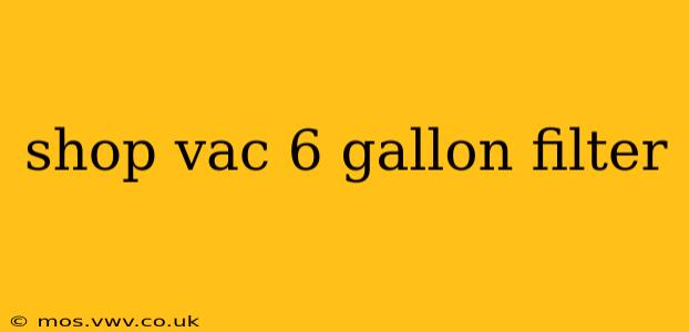 shop vac 6 gallon filter