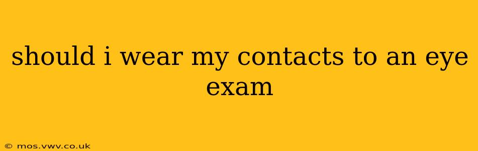should i wear my contacts to an eye exam