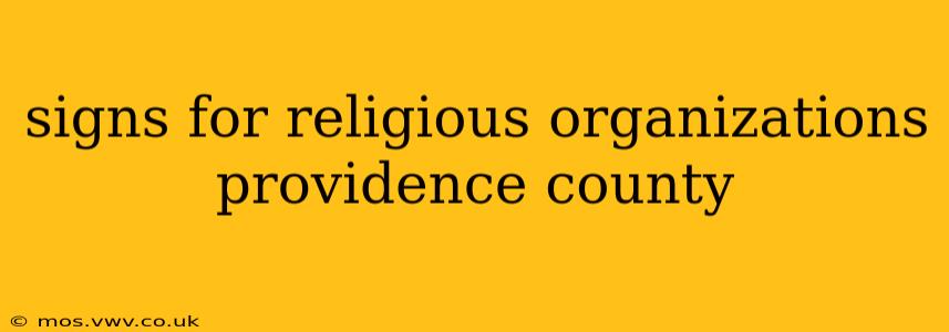 signs for religious organizations providence county