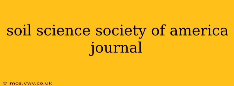 soil science society of america journal