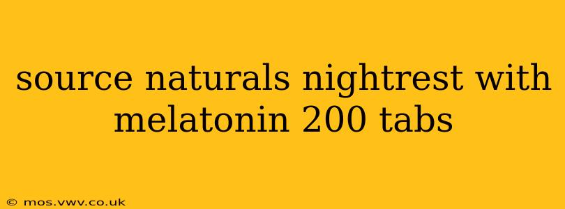 source naturals nightrest with melatonin 200 tabs