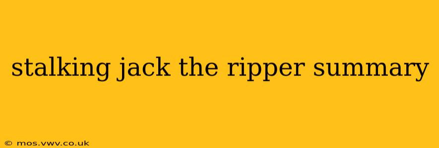stalking jack the ripper summary