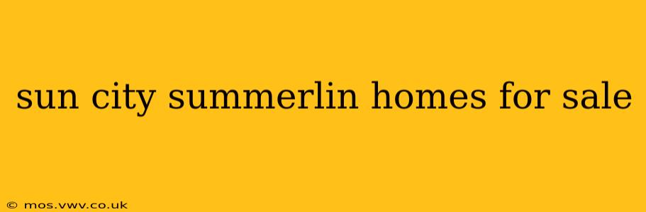 sun city summerlin homes for sale