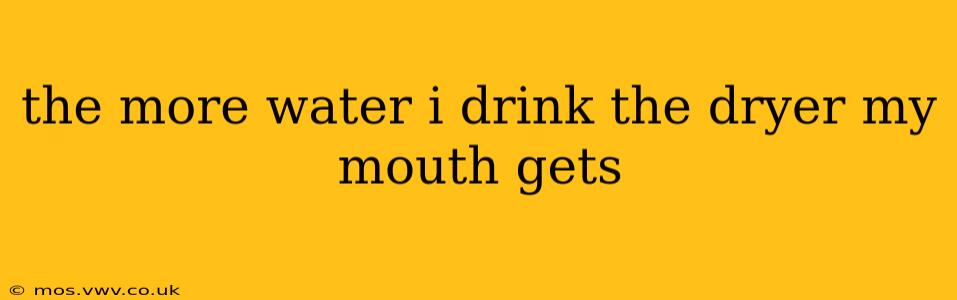 the more water i drink the dryer my mouth gets