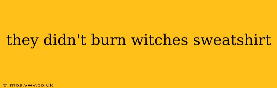 they didn't burn witches sweatshirt