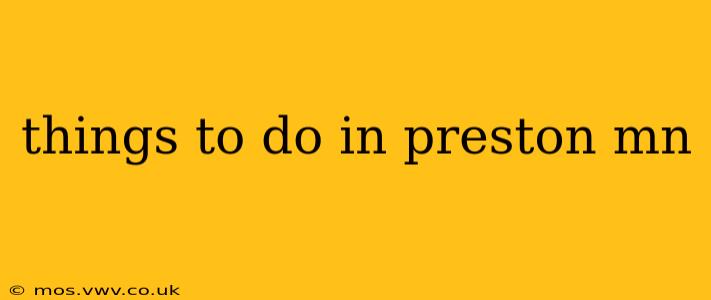 things to do in preston mn