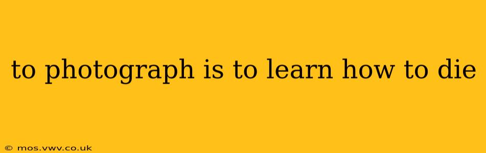to photograph is to learn how to die