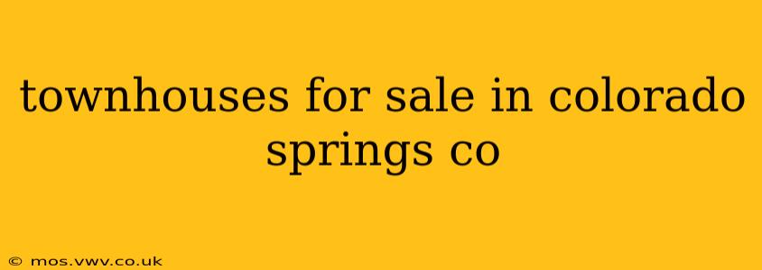 townhouses for sale in colorado springs co