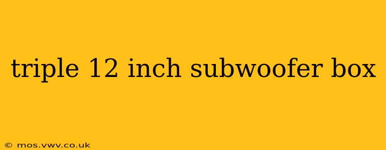 triple 12 inch subwoofer box