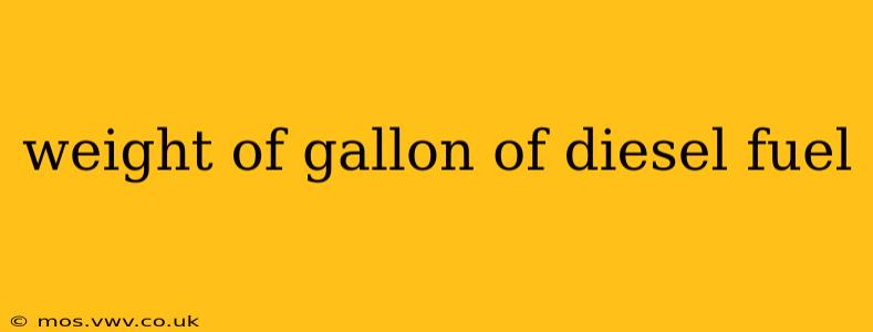 weight of gallon of diesel fuel