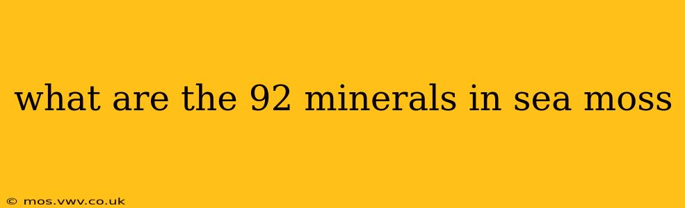 what are the 92 minerals in sea moss