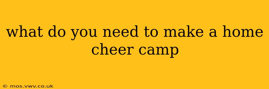 what do you need to make a home cheer camp