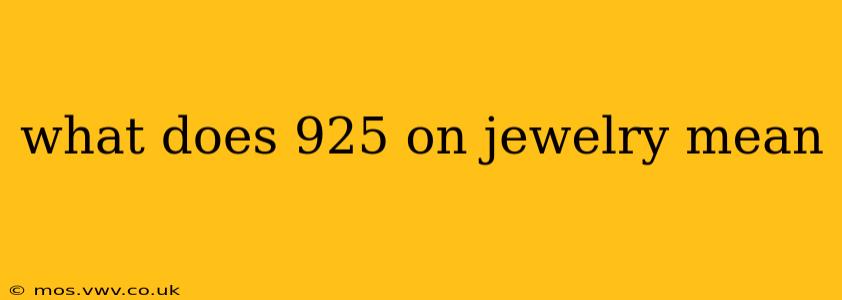 what does 925 on jewelry mean