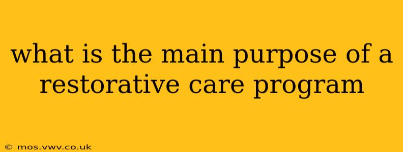 what is the main purpose of a restorative care program