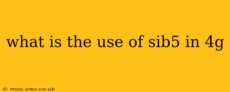 what is the use of sib5 in 4g