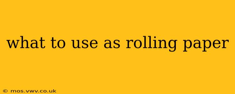 what to use as rolling paper