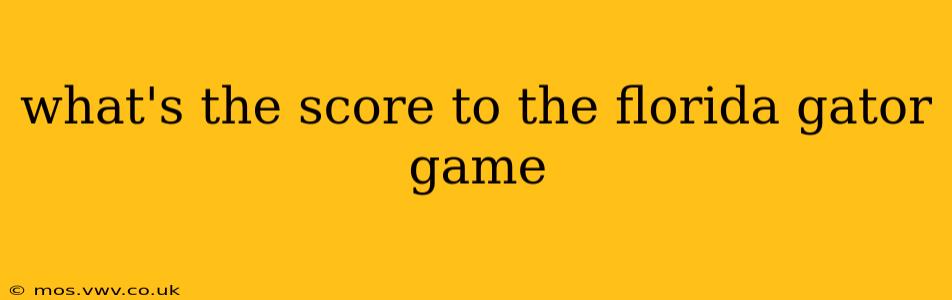 what's the score to the florida gator game