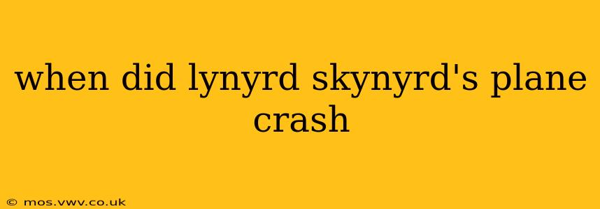 when did lynyrd skynyrd's plane crash