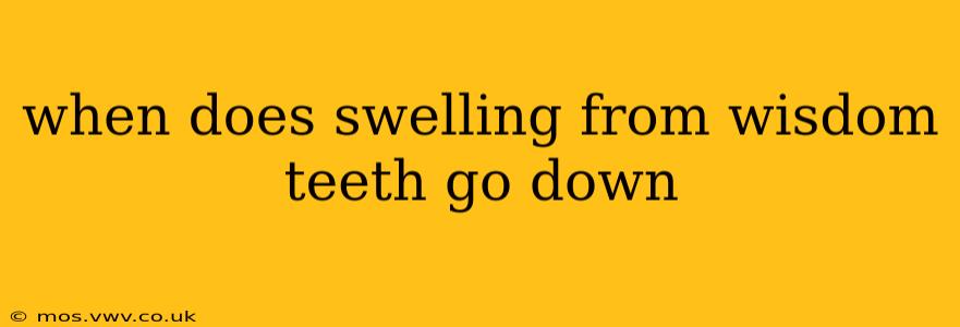 when does swelling from wisdom teeth go down