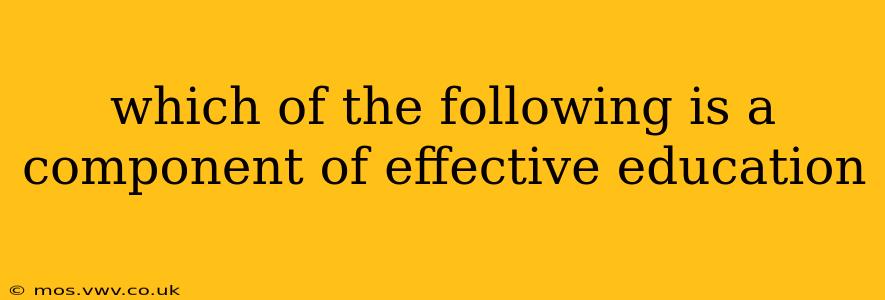 which of the following is a component of effective education